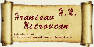Hranisav Mitrovčan vizit kartica